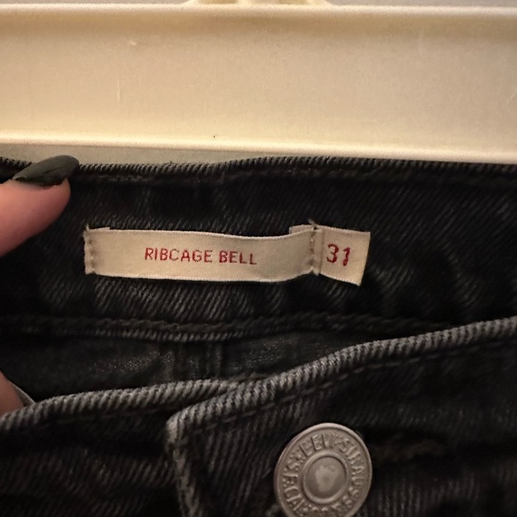 Levi's Black Ribcage Bell Jeans - Picture 4 of 5